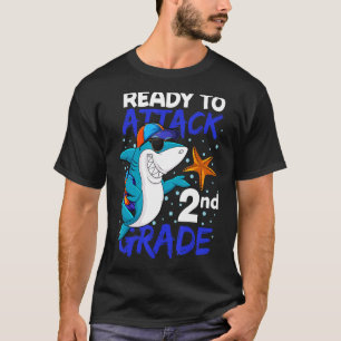 T-shirt Prêt À Attaquer Le Requin Cool De 2E Année À Scho