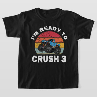 T-shirt Prêt à écraser 3 Monster Truck Anniversaire Tee