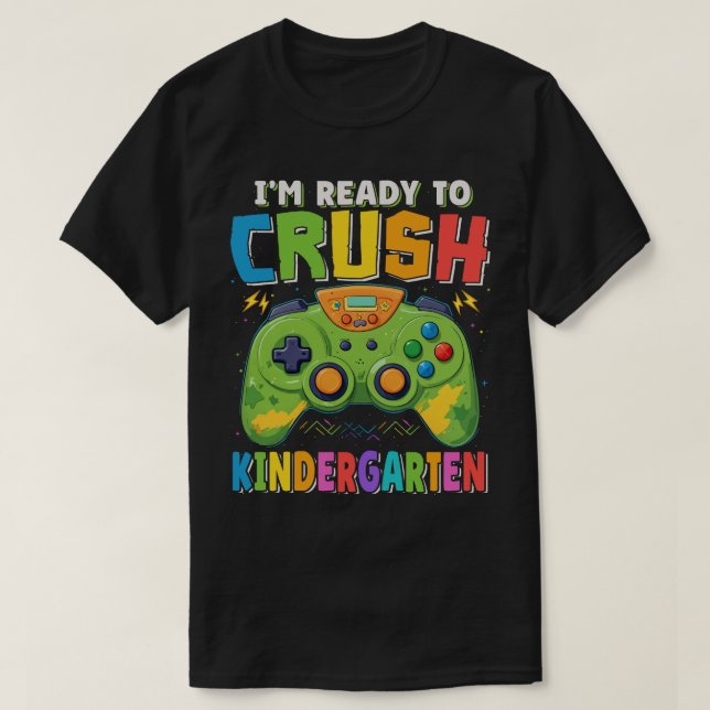 T-shirt Prêt à écraser la maternelle Joueur Retour à l'éco (Design devant)