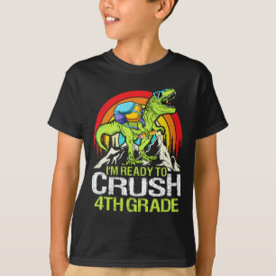 T-shirt Prêt À Écraser Le Dinosaure De 4E Année De Retour 