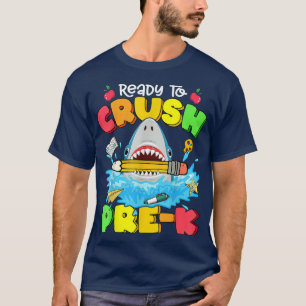 T-shirt Prêt À Écraser Le Requin Pré-K Retour À L'École Ga