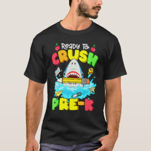 T-shirt Prêt À Écraser Le Requin Pré K Retour À L'École Ga
