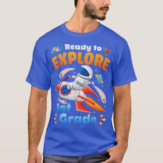 T-shirt Prêt à explorer la 1ère année Cute Astronaut Boys 