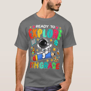 T-shirt Prêt À Explorer L'Astronaute De Patinage De 8E Ann