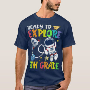 T-shirt Prêt À Explorer Un Astronaute De 5E Année De Retou