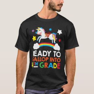 T-shirt Prêt À Galop En Unicorne De 4E Année Retour À Sch