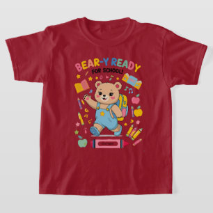 T-shirt Prêt à l'ours pour l'école - Jardin d'enfants mign