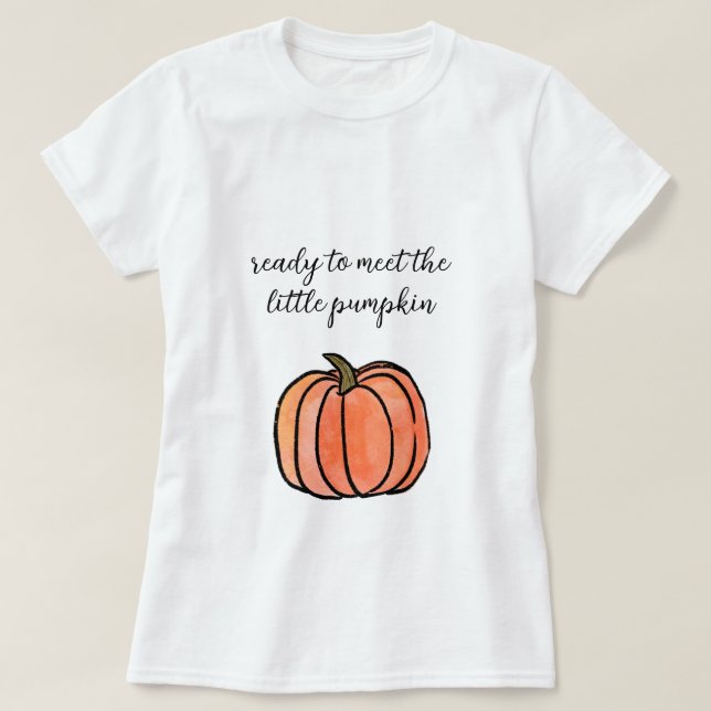 T-shirt Prêt à rencontrer le petit Baby shower Citrouille (Design devant)