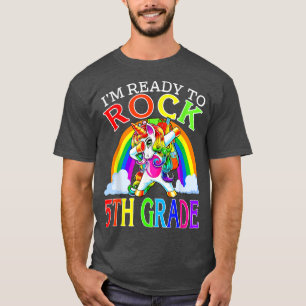T-shirt Prêt À Rock 5E Année Unicorne Retour À L'École Enf