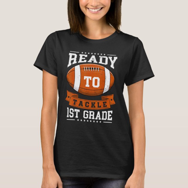 T-shirt Prêt À S'Attaquer Au Football De 1Ere Année (Devant)