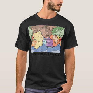 T-shirt Prêt Pour Le Big One Plate Tectonics World Map