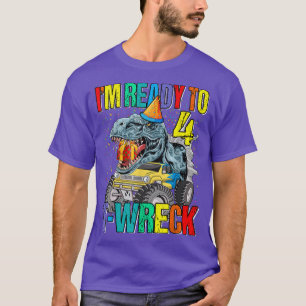 T-shirt Prêt Pour L'Épave T 4 Dinosaures Monster Truck 4th