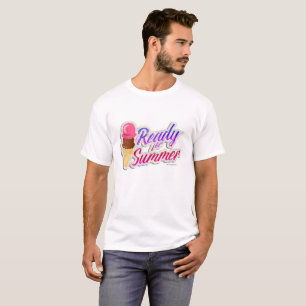 T-shirt Prêt pour l'été Neon Fun Ice Cream Motto