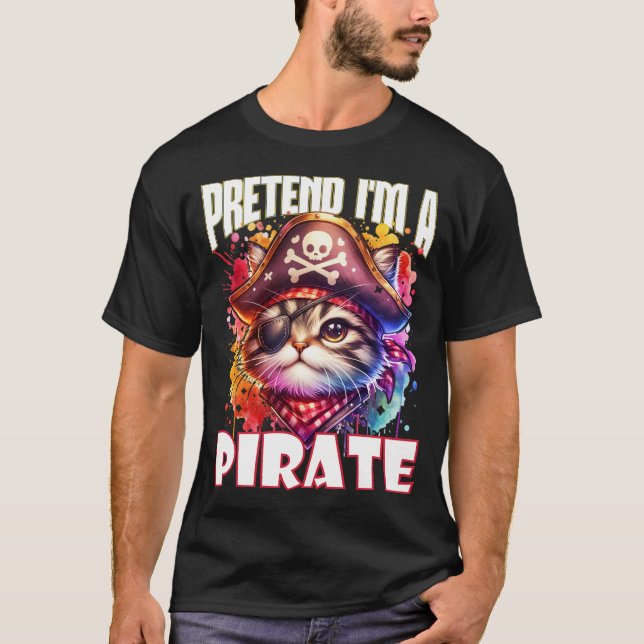 T-shirt Prétendre que je suis un chat adorable pour Hallow (Devant)