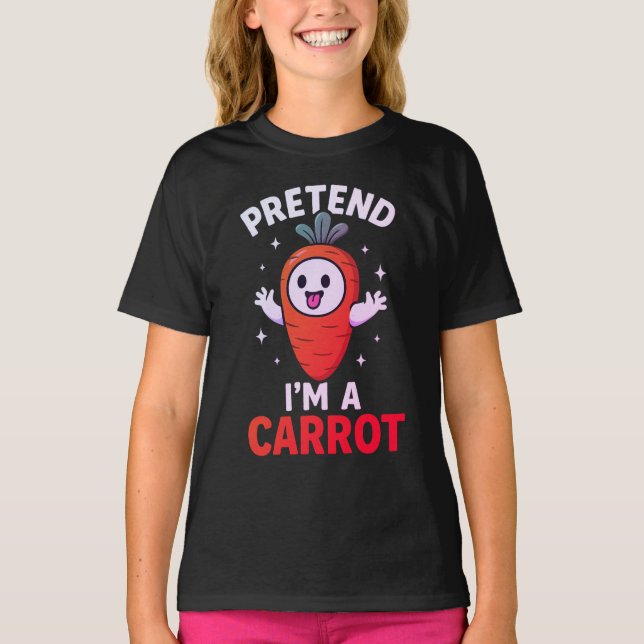 T-shirt Prétendre que je suis un fantôme de carotte Vegan  (Devant)