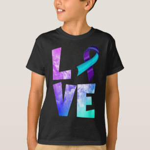T-shirt Prévention du suicide Sensibilisation Amour Violet