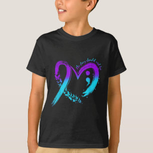 T-shirt Prévention du Suicide Sensibilisation Cœur Turquoi
