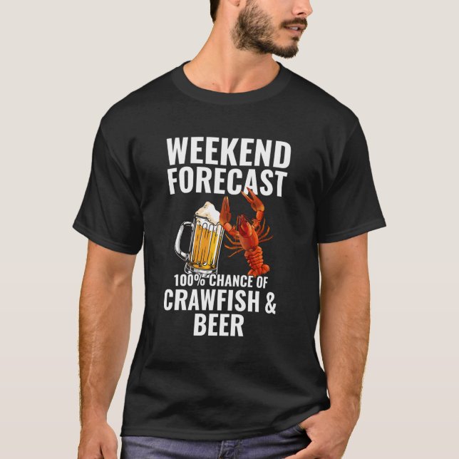 T-shirt Prévision Crawfish And Beer Lobster Seafood Crawfi (Devant)