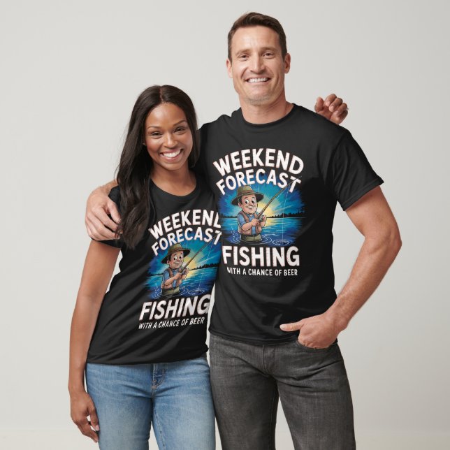 T-shirt Prévision de la bière de pêche de fin de semaine (Unisexe)