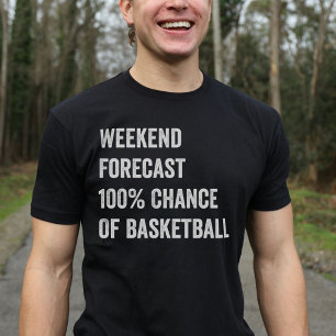 T-shirt Prévision du week-end Amusant de basket-ball