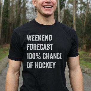 T-shirt Prévision du week-end Amusant de hockey