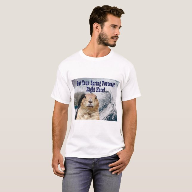 T-shirt Prévisions de printemps de marmotte (Devant entier)