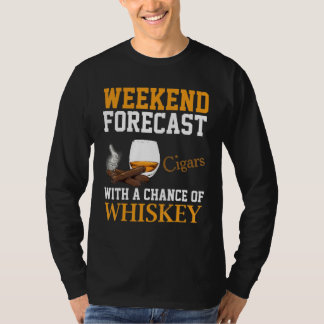 T-shirt Prévisions de week-end cigares et whisky pour homm