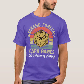 T-shirt Prévisions de week-end Jeux de société et boissons