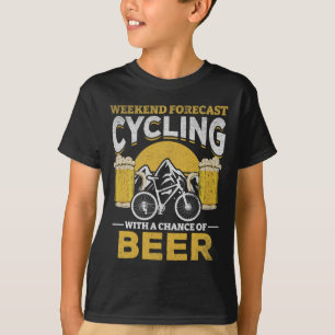 T-shirt Prévisions de week-end pour cycliste Cyclisme avec
