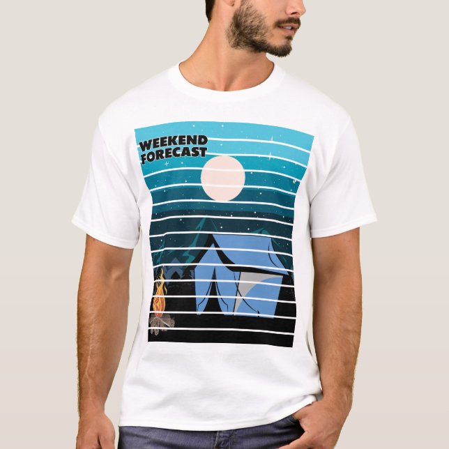T-shirt Prévisions de week-end pour le camping en tente au (Devant)