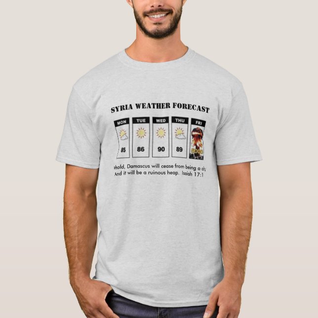 T-SHIRT PRÉVISIONS MÉTÉOROLOGIQUES DE LA SYRIE (Devant)