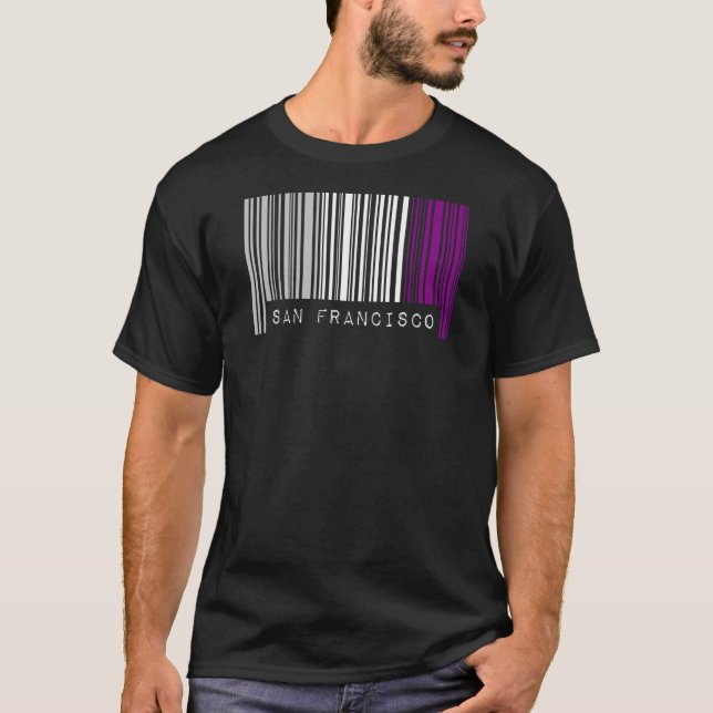 T-shirt Pride Code-Barres Asexuel San Francisco California (Devant)