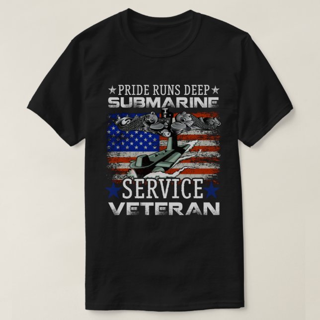 T-shirt Pride exécute le service sous-marin profond Vétéri (Design devant)