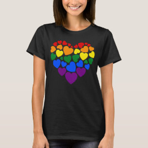T-shirt Pride- gay arc-en-ciel coeur de l'amour
