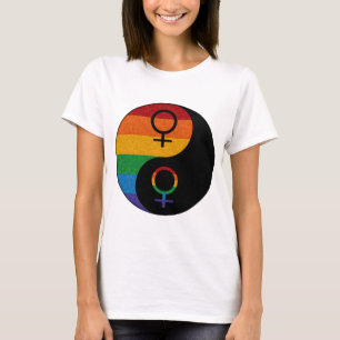 T-shirt Pride lesbienne Yin et Yang
