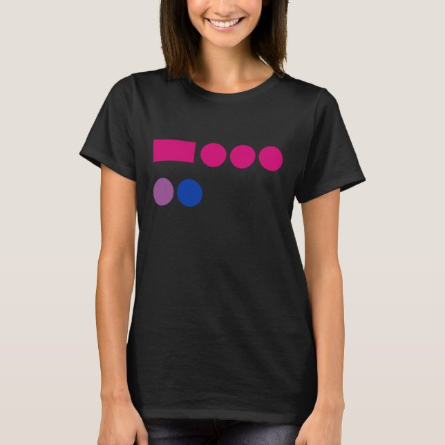 T-shirt Pride Mois Morse Code Bi Drapeau Bisexuel LGBTQIA (Devant)
