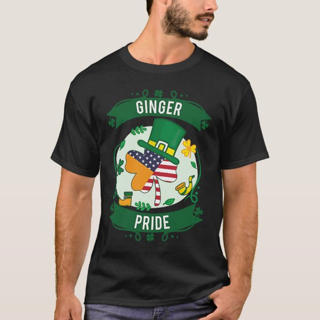 T-shirt Pride Red Beard Redhead Ginger Bearded Shamrock Pa (Devant)