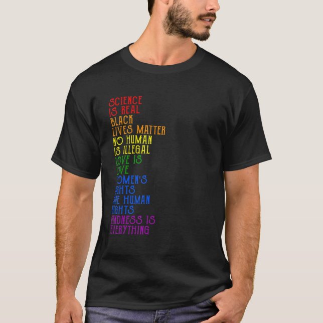 T-shirt Pride Science est vraiment BLM L'amour est amour L (Devant)