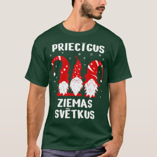 T-shirt Priecgus Ziemassvtkus Latvian Joyeux Fond de Noël