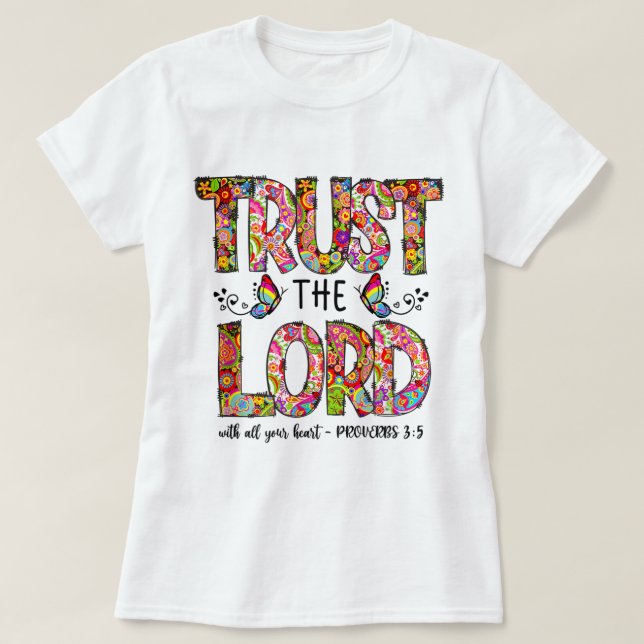 T-shirt prière bible Verse jésus religieux confiance le se (Design devant)
