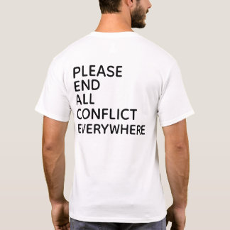T-shirt PRIÈRE DE METTRE FIN À TOUS LES CONFLITS P