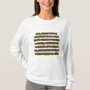 T-shirt Prière de sérénité basée sur la foi pour les femme