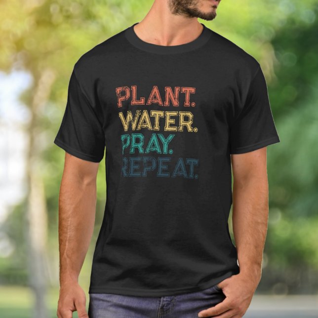 T-shirt Prière d'eau plante Répéter Rétro Vintage (Créateur téléchargé)