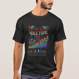 T-shirt Prière LGBTQ de Noël moche Santa Claus faire Yulet