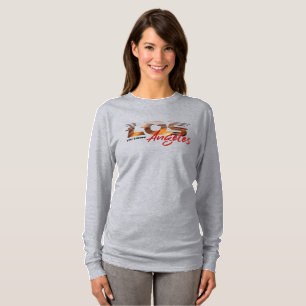 T-shirt Priez pour Los Angeles   Femme Manches Longues