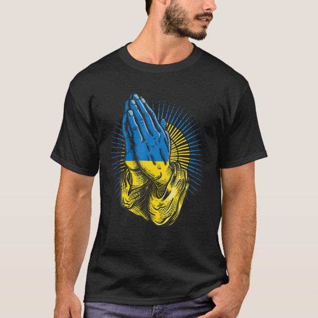 T-shirt Priez Pour L'Ukraine Priez Mains Pour Le Soutien D (Devant)