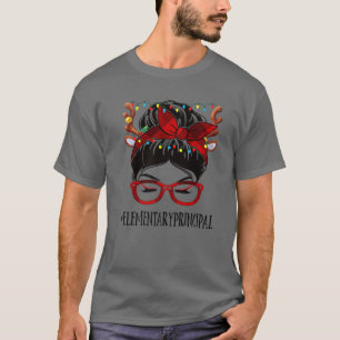 T-shirt Primaire principale de Noël Femme Messy Bun Buf