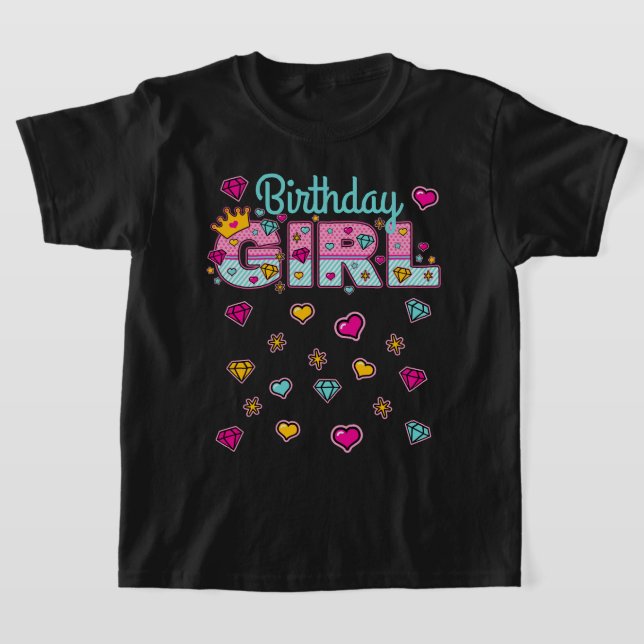 T-shirt Princess Birthday Girl Numéro de la Couronne (Poser)