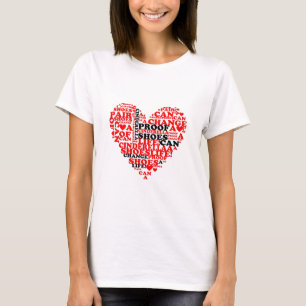 T-shirt Princess Cinderella Chaussures Citation Coeur Roug