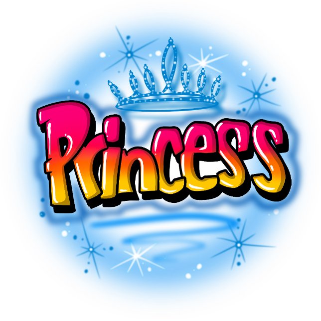 T-shirt princesse Airbrush personnalisée (Créateur téléchargé)